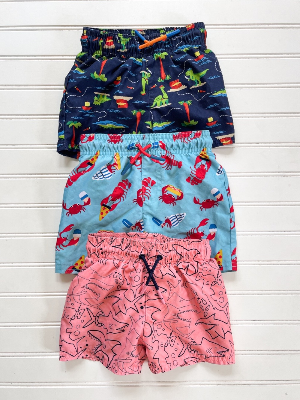 VGUC Bundle of 3 Boys Colorful Swim Trunks